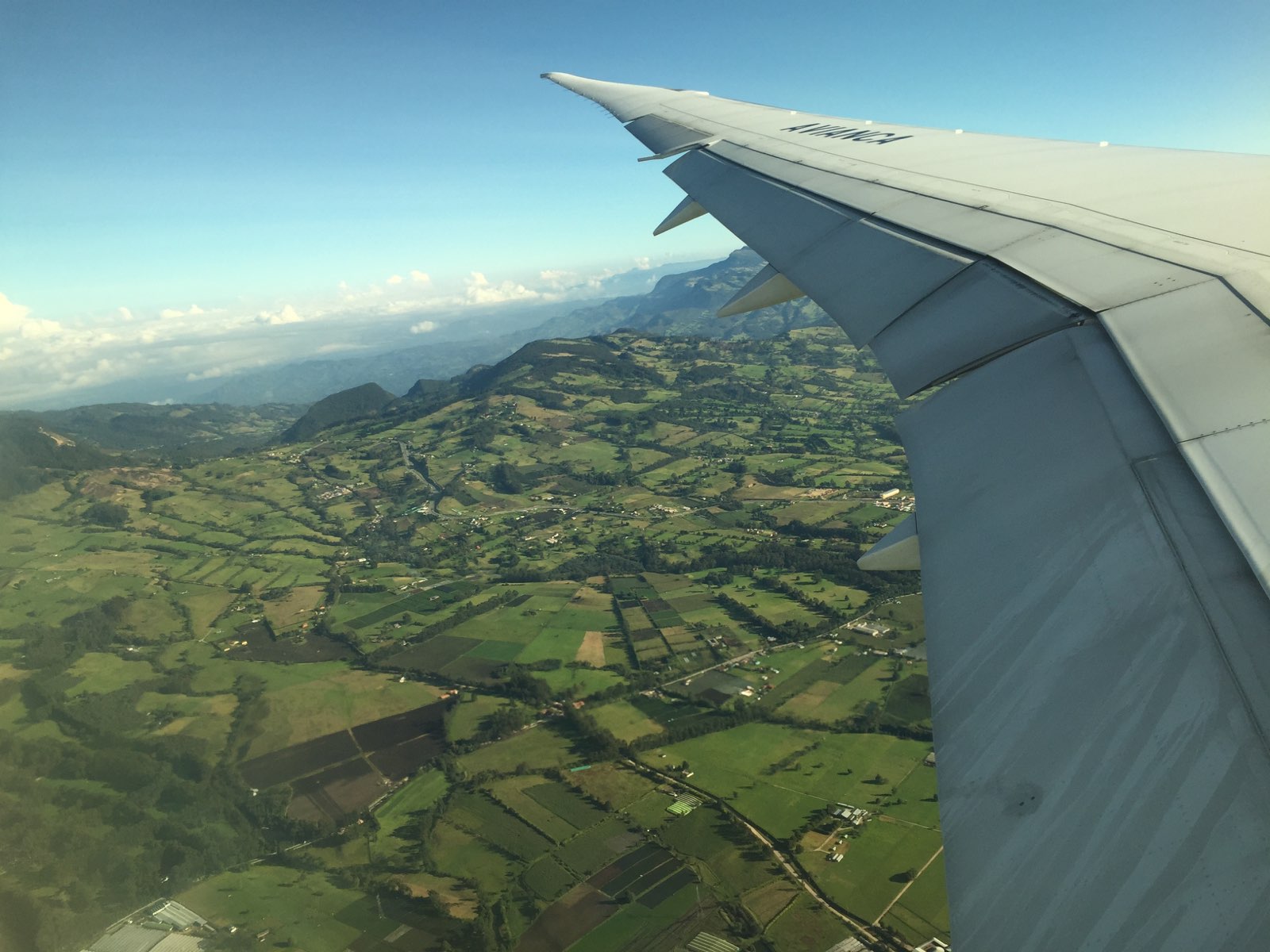 Flying to Bogota
