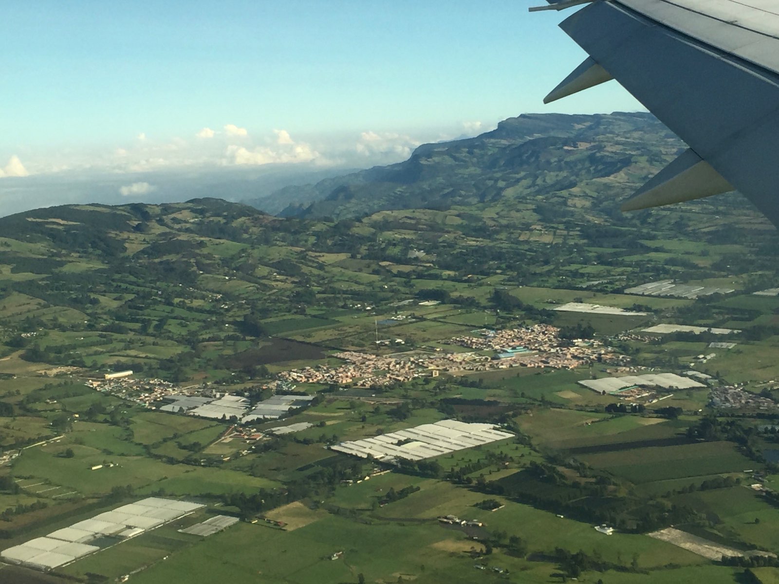 Flying to Bogota over the hills