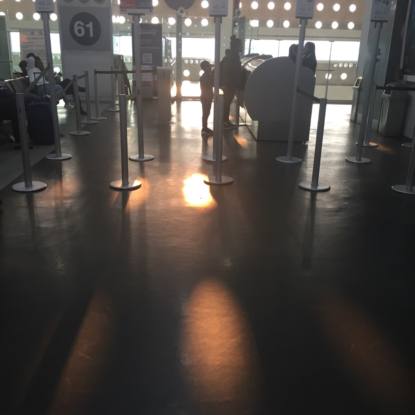 Sunset in the airport