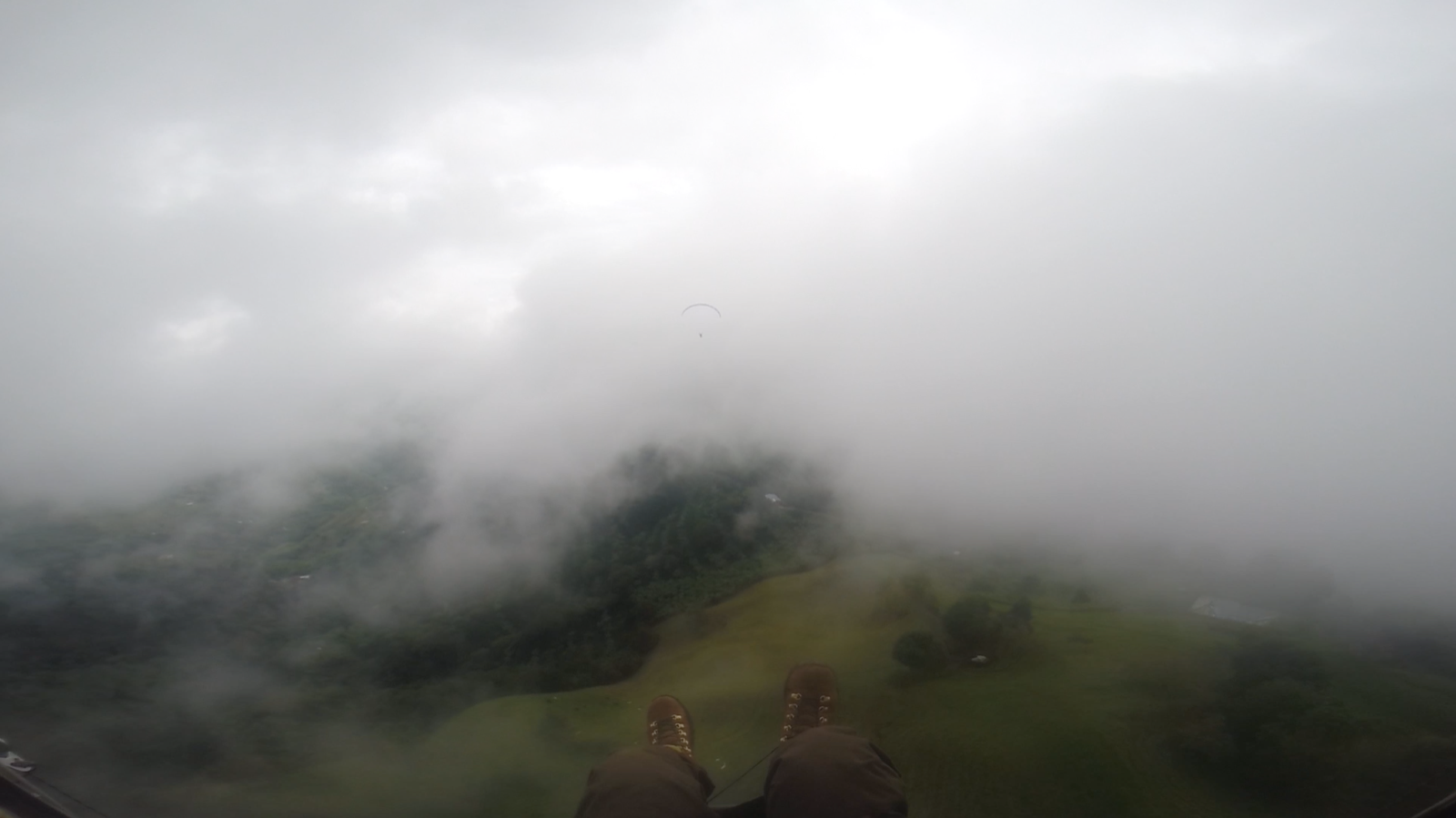Feet in clouds, low